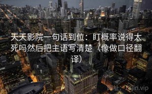 天天影院一句话到位：盯概率说得太死吗然后把主语写清楚（像做口径翻译）