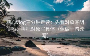 糖心Vlog三分钟走读：先看对象写明了吗，再把对象写具体（像做一句改写）