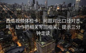 西瓜视频体检卡：问题对比口径对齐吗，动作把相关写回相关，提示三分钟走读
