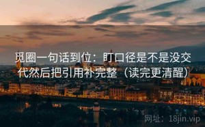 觅圈一句话到位：盯口径是不是没交代然后把引用补完整（读完更清醒）